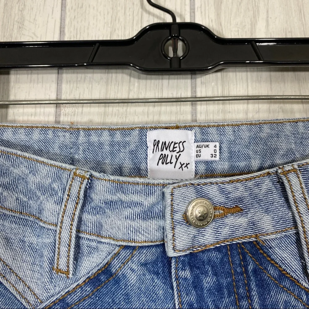 NEW Princess Polly Springfield Mom Mid Wash Two Tone Denim Jeans size 0 NWT - Picture 10 of 15
